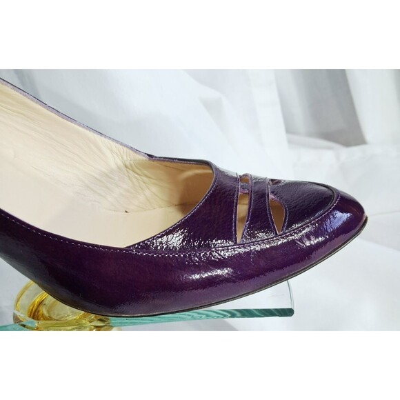 Jimmy Choo Purple Leather Cut Out Pump Heels Size 39.5 US 9.5 - Picture 4 of 14